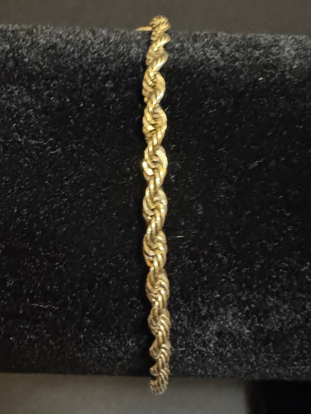 Gold Plated Sterling Silver Rope Chain Bracelet